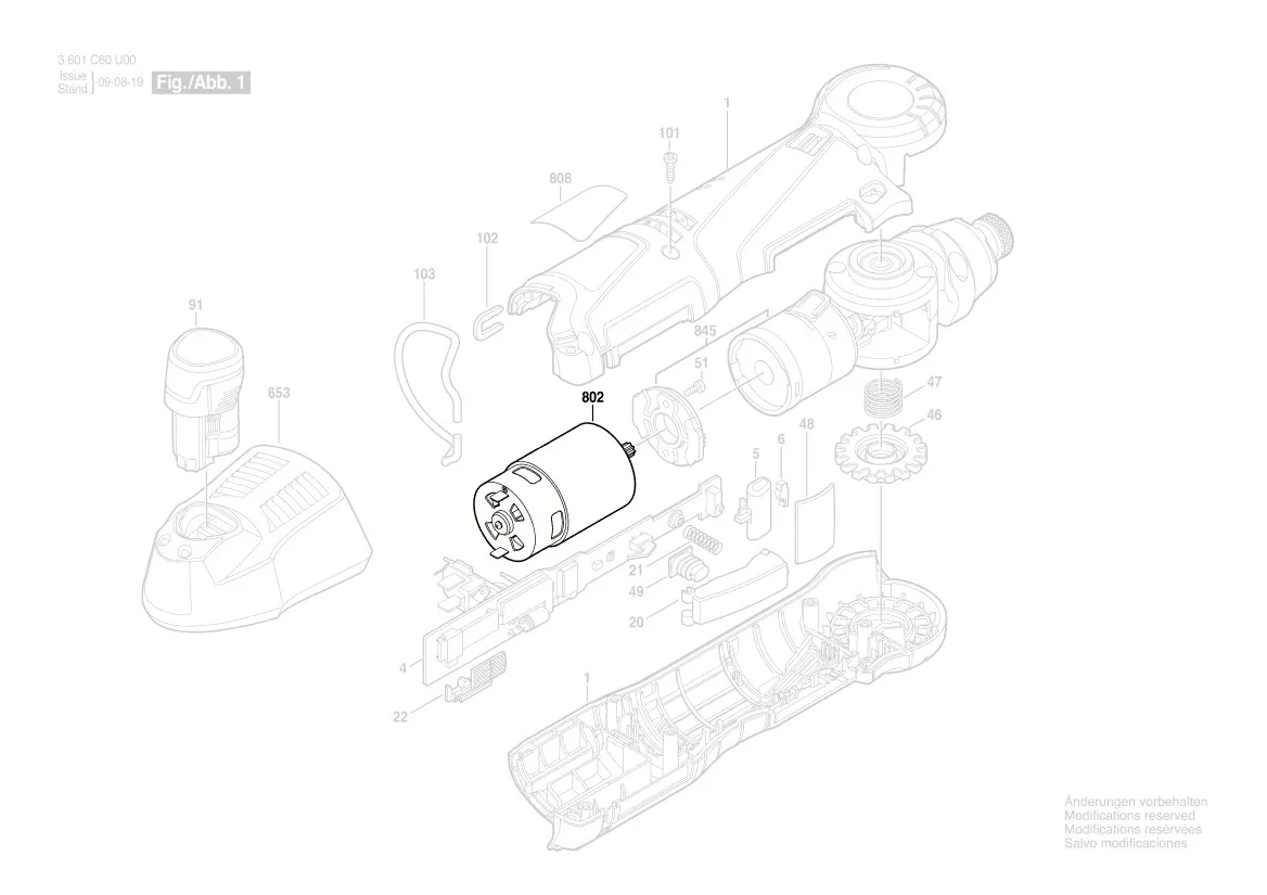 Moteur GWI 10,8 V-LI / GWI 12V-5 Bosch